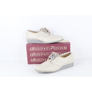 NOS Vtg 90s Streetwear Womens 11 B Leather Platform Shoes Sneakers Winter White